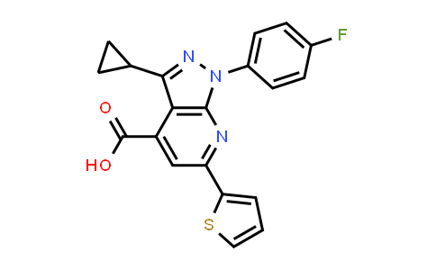 3-Cyclopropyl-1-(4-fluorophenyl)-6-(2-thienyl)pyrazolo[3,4-b]pyridine-4-carboxylic acid