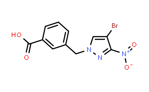 3-[(4-Bromo-3-nitro-1H-pyrazol-1-yl)methyl]benzoic acid