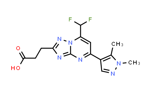 3-[7-(Difluoromethyl)-5-(1,5-dimethylpyrazol-4-yl)-[1,2,4]triazolo[1,5-a]pyrimidin-2-yl]propanoic acid