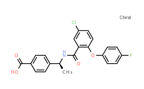 4-[(1S)-1-[[5-chloro-2-(4-fluorophenoxy)benzoyl]amino]ethyl]benzoic acid