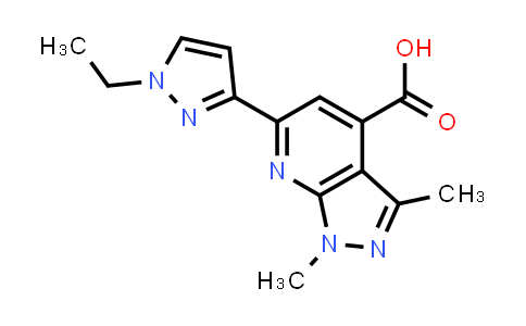6-(1-Ethylpyrazol-3-yl)-1,3-dimethyl-pyrazolo[3,4-b]pyridine-4-carboxylic acid