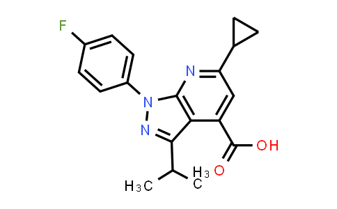 6-Cyclopropyl-1-(4-fluorophenyl)-3-isopropyl-pyrazolo[3,4-b]pyridine-4-carboxylic acid