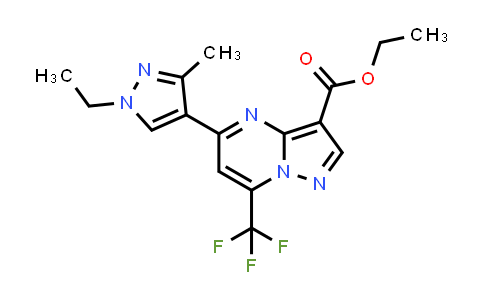 ethyl 5-(1-ethyl-3-methyl-pyrazol-4-yl)-7-(trifluoromethyl)pyrazolo[1,5-a]pyrimidine-3-carboxylate
