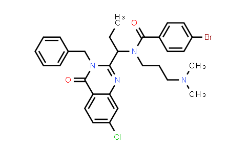 N-[1-(3-Benzyl-7-chloro-4-oxo-quinazolin-2-yl)propyl]-4-bromo-N-[3-(dimethylamino)propyl]benzamide