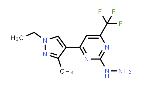 [4-(1-ethyl-3-methyl-pyrazol-4-yl)-6-(trifluoromethyl)pyrimidin-2-yl]hydrazine