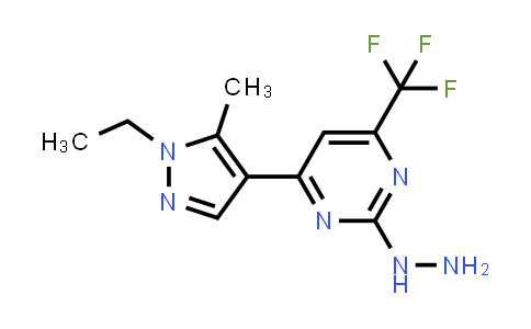 [4-(1-ethyl-5-methyl-pyrazol-4-yl)-6-(trifluoromethyl)pyrimidin-2-yl]hydrazine