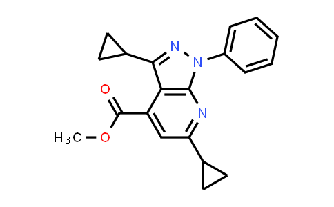 methyl 3,6-dicyclopropyl-1-phenyl-pyrazolo[3,4-b]pyridine-4-carboxylate