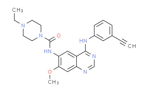 4-ethyl-N-(4-((3-ethynylphenyl)amino)-7-methoxyquinazolin-6-yl)piperazine-1-carboxamide