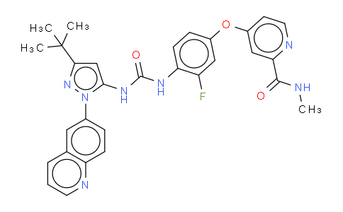 N-[3-叔丁基-1-(喹啉-6-基)-1H-吡唑-5-基]-N'-[2-氟-4-[(2-(甲基氨基甲酰基)吡啶-4-基)氧]苯基]脲
