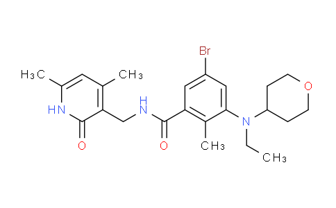 5-bromo-N-((4,6-dimethyl-2-oxo-1,2-dihydropyridin-3-yl)methyl)-3-(ethyl(tetrahydro-2H-pyran-4-yl)amino)-2-methylbenzamide