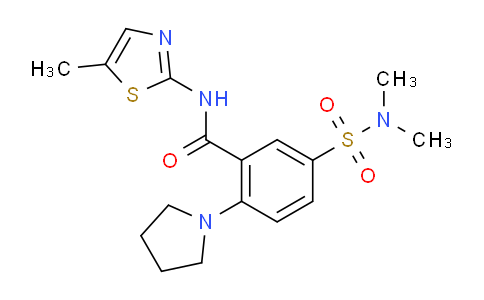 5-(dimethylsulfamoyl)-N-(5-methyl-1,3-thiazol-2-yl)-2-(pyrrolidin-1-yl)benz amide