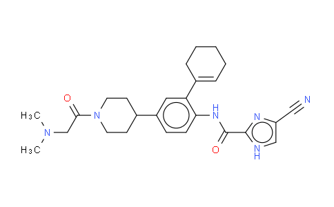 4-CYANO-N-[2-(CYCLOHEX-1-EN-1-YL)-4-{1-[2-(DIMETHYLAMINO)ACETYL]PIPERIDIN-4-YL}PHENYL]-1H-IMIDAZOLE-2-CARBOXAMIDE