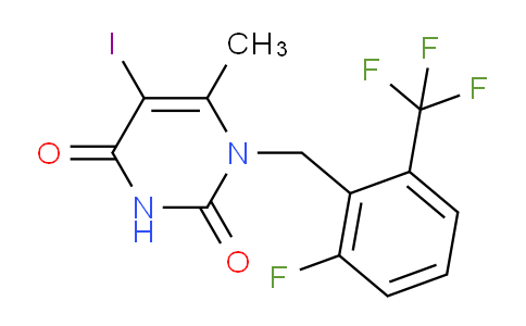 1-(2-Fluoro-6-(trifluoromethyl)benzyl)-5-iodo-6-methylpyrimidine-2,4(1H,3H)-dione