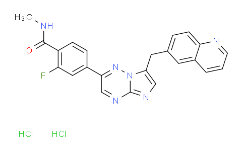 2-Fluoro-N-methyl-4-[7-[(quinolin-6-yl)methyl]imidazo[1,2-b]-[1,2,4]triazin-2-yl]benzamide Dihydrochloride