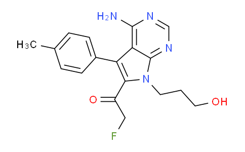1-[5-amino-9-(3-hydroxypropyl)-7-(4-methylphenyl)-2,4,9-triazabicyclo[4.3.0]nona-1,3,5,7-tetraen-8-yl]-2-fluoro-ethanone