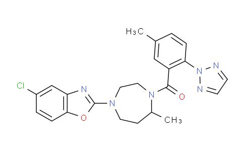 (4-(5-Chlorobenzo[d]oxazol-2-yl)-7-methyl-1,4-diazepan-1-yl)(5-methyl-2-(2h-1,2,3-triazol-2-yl)phenyl)methanone