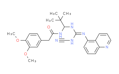 N-(1-(3-Cyano-2-(quinolin-5-yl)guanidino)-2,2-dimethylpropyl)-2-(3,4-dimethoxyphenyl)acetamide