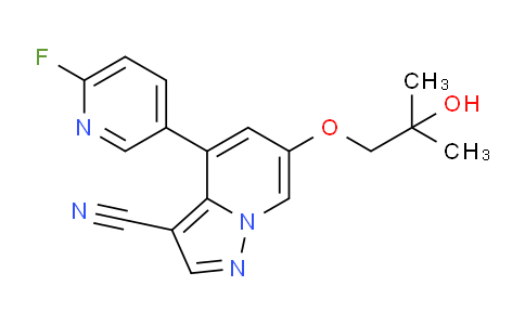 Pyrazolo[1,5-a]pyridine-3-carbonitrile, 4-(6-fluoro-3-pyridinyl)-6-(2-hydroxy-2-methylpropoxy)-