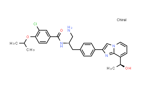 N-((S)-1-amino-3-(4-(8-((S)-1-hydroxyethyl)imidazo[1,2-a]pyridin-2-yl)phenyl)propan-2-yl)-3-chloro-4-isopropoxybenzamide