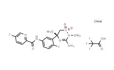 (R)-N-(3-(3-氨基-2,5-二甲基-1,1-二氧化物-5,6-二氢-2H-1,2,4-噻二嗪-5-基)-4- 氟苯基)-5-氟吡啶甲酸酰胺2,2,2-三氟乙酸酯