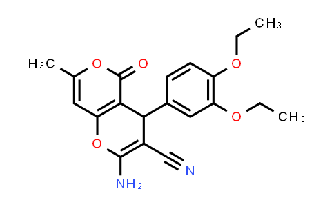 2-Amino-4-(3,4-diethoxyphenyl)-7-methyl-5-oxo-4H,5H-pyrano[4,3-b]pyran-3-carbonitrile