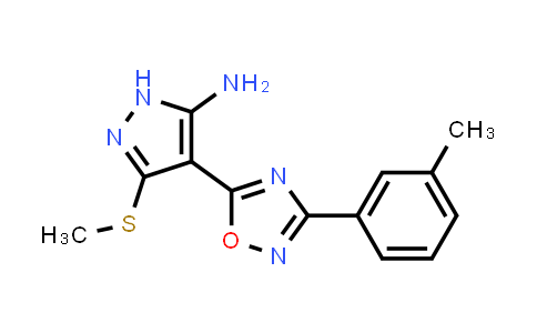 4-[3-(3-甲基苯基)-1,2,4-噁二唑-5-基]-3-(甲硫基)-1H-吡唑-5-胺