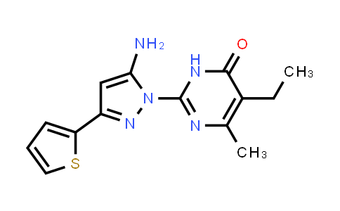 2-[5-Amino-3-(2-thienyl)-1H-pyrazol-1-yl]-5-ethyl-6-methylpyrimidin-4(3H)-one
