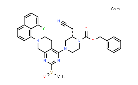 苄基(2S)-4-(7-(8-氯萘-1-基)-2-(甲基亚磺酰基)-5,6,7,8-四氢吡啶并[3,4-d]嘧啶-4-基)-2-(氰甲基)哌嗪-1-羧酸盐