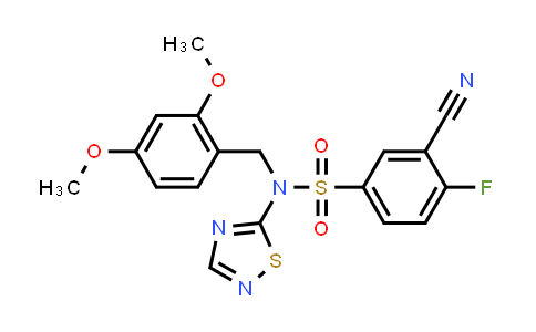 3-Cyano-N-(2,4-dimethoxybenzyl)-4-fluoro-N-(1,2,4-thiadiazol-5-yl)benzenesulfonamide