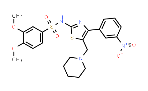 3,4-二甲氧基-N-[4-(3-硝基苯基)-5-(1-哌啶基甲基)-2-噻唑基]-苯磺酰胺