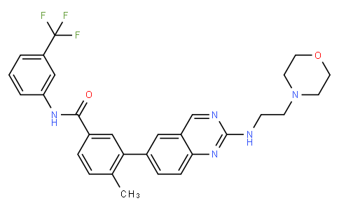 4-methyl-3-(2-((2-morpholinoethyl)amino)quinazolin-6-yl)-N-(3-(trifluoromethyl)phenyl)benzamide