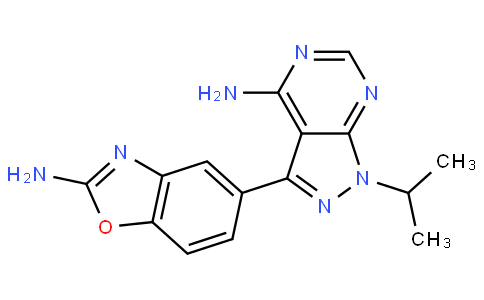 3-(2-氨基-5-苯并惡唑基)-1-(1-甲基乙基)-1H-吡唑并[3,4-D]嘧啶-4-胺