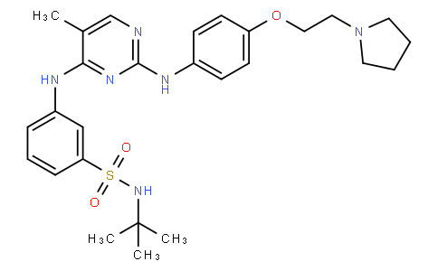 N-(1,1-二甲基乙基)-3-[[5-甲基-2-[[4-[2-(1-吡咯烷基)乙氧基]苯基]氨基]-4-嘧啶基]氨基]苯磺酰胺