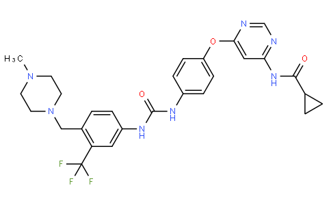 N-(6-(4-(3-(4-((4-methylpiperazin-1-yl)methyl)-3-(trifluoromethyl)phenyl)ureido)phenoxy)pyrimidin-4-yl)cyclopropanecarboxamide