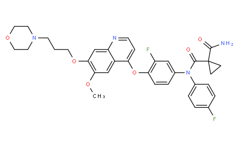 N-(3-fluoro-4-((6-methoxy-7-(3-morpholinopropoxy)quinolin-4-yl)oxy)phenyl)-N-(4-fluorophenyl)cyclopropane-1,1-dicarboxamide