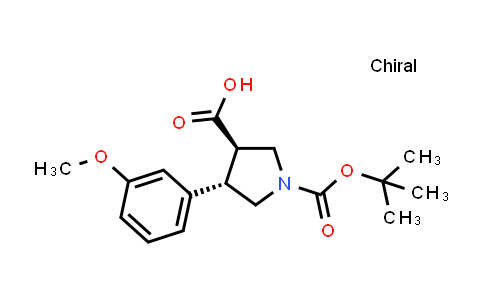 Rac-(3r,4s)-1-[(tert-butoxy)carbonyl]-4-(3-methoxyphenyl)pyrrolidine-3-carboxylic acid, trans