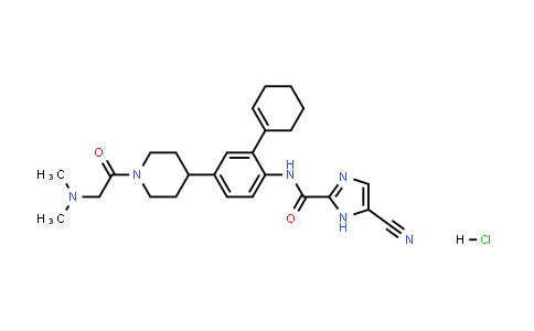 5-Cyano-N-(5-(1-(2-(dimethylamino)acetyl)piperidin-4-yl)-2',3',4',5'-tetrahydro-[1,1'-biphenyl]-2-yl)-1H-imidazole-2-carboxamide hydrochloride