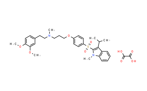 N-(3,4-Dimethoxyphenethyl)-3-(4-((3-isopropyl-1-methyl-1H-indol-2-yl)sulfonyl)phenoxy)-N-methylpropan-1-amine oxalate