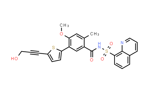 5-(5-(3-Hydroxyprop-1-yn-1-yl)thiophen-2-yl)-4-methoxy-2-methyl-N-(quinolin-8-ylsulfonyl)benzamide