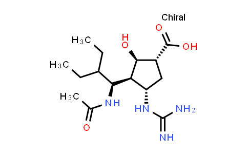 Rel-(1R,2R,3S,4S)-3-((S)-1-acetamido-2-ethylbutyl)-4-guanidino-2-hydroxycyclopentanecarboxylic acid