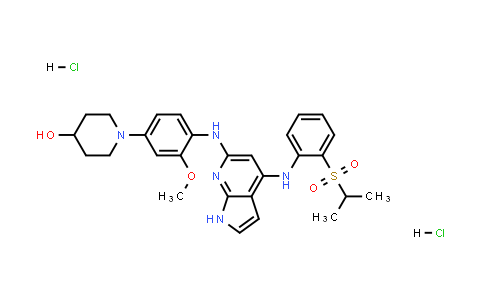 1-(4-((4-((2-(Isopropylsulfonyl)phenyl)amino)-1H-pyrrolo[2,3-b]pyridin-6-yl)amino)-3-methoxyphenyl)piperidin-4-ol dihydrochloride