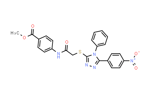 Methyl 4-(2-((5-(4-nitrophenyl)-4-phenyl-4H-1,2,4-triazol-3-yl)thio)acetamido)benzoate