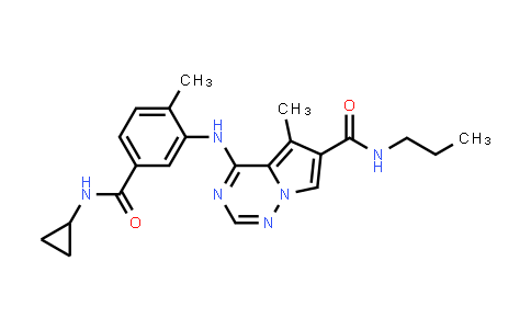 4-((5-(Cyclopropylcarbamoyl)-2-methylphenyl)amino)-5-methyl-N-propylpyrrolo[2,1-f][1,2,4]triazine-6-carboxamide