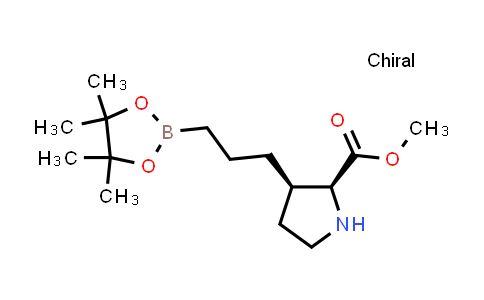 Rel-methyl (2S,3R)-3-(3-(4,4,5,5-tetramethyl-1,3,2-dioxaborolan-2-yl)propyl)pyrrolidine-2-carboxylate