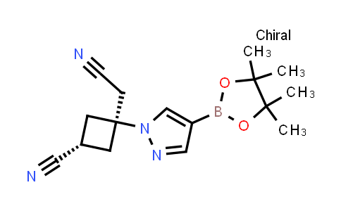 Rel-(1R,3R)-3-(cyanomethyl)-3-(4-(4,4,5,5-tetramethyl-1,3,2-dioxaborolan-2-yl)-1H-pyrazol-1-yl)cyclobutane-1-carbonitrile