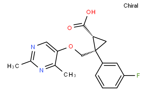 Cyclopropanecarboxyl​ic acid, 2-​[[(2,​4-​dimethyl-​5-​pyrimidinyl)​oxy]​methyl]​-​2-​(3-​fluorophenyl)​-​, (1R,​2S)​-
