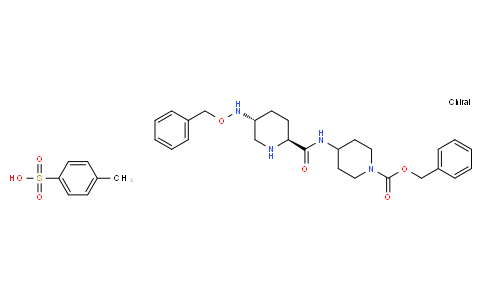 benzyl 4-[({(2S,5R)-5-[(benzyloxy)amino]piperidin-2-yl}carbonyl)amino]piperidine-1-carboxylate mono-tosylate