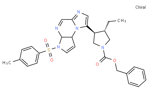 (3S,4S)-benzyl 3-ethyl-4-(3-tosyl-3a,9a-dihydro-3H-imidazo[1,2-a]pyrrolo[2,3-e]pyrazin-8-yl)pyrrolidine-1-carboxylate