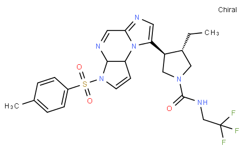 (3S,4S)-3-ethyl-4-(3-tosyl-3a,9a-dihydro-3H-imidazo[1,2-a]pyrrolo[2,3-e]pyrazin-8-yl)-N-(2,2,2-trifluoroethyl)pyrrolidine-1-carboxamide