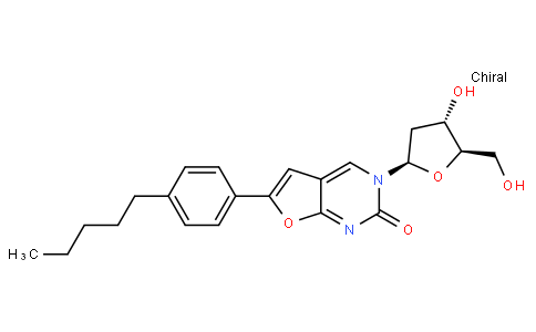 Furo[2,​3-​d]​pyrimidin-​2(3H)​-​one, 3-​(2-​deoxy-​β-​D-​erythro-​pentofuranosyl)​-​6-​(4-​pentylphenyl)​-